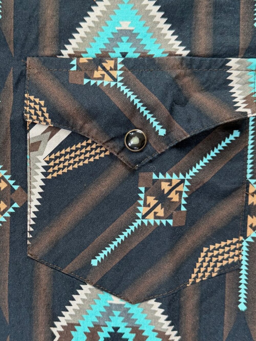 Rock & Roll Denim Aztec Western Pearl Snap Shirt XL Modern Fit Southwest Black - Picture 4 of 14